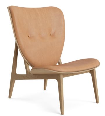 Elephant Lounge Sessel Eiche natur / Leder Dunes Camel